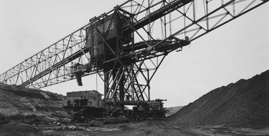 Frderbrcke im Demontagezustand, Tagebau Klettwitz, 1991